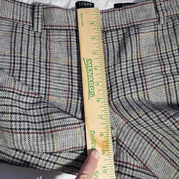 J Crew Wool Plaid City Fit Skimmer Cropped Trousers Women's 6 Academia Old Money - Picture 10 of 10